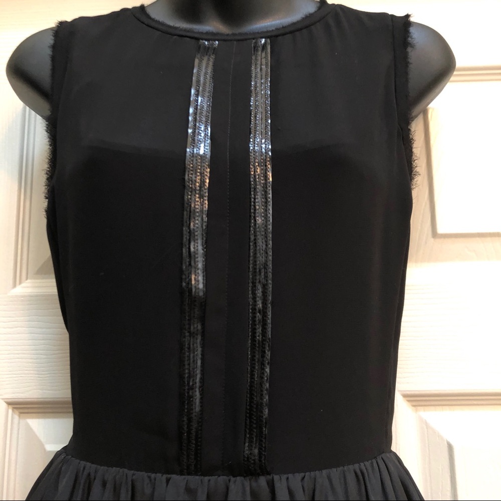 Jessica Simpson Fit & Flare Black Dress Tulle Sz 6 - Picture 2 of 8